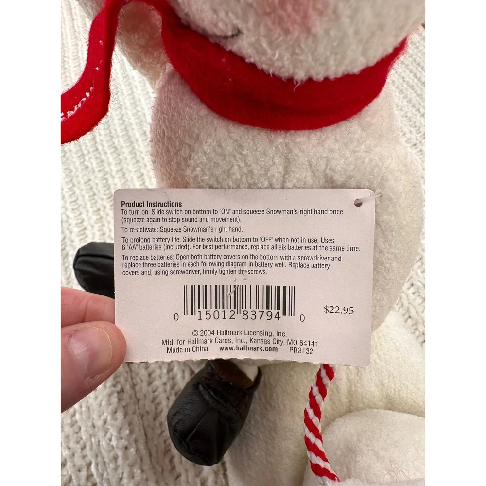Hallmark‎ Jingle Pals Snowman Dog Plush Animated Singing Dancing Christmas Toy